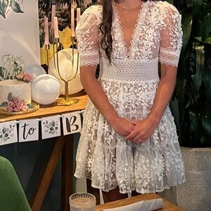 Bronx and Banco White Lace dress